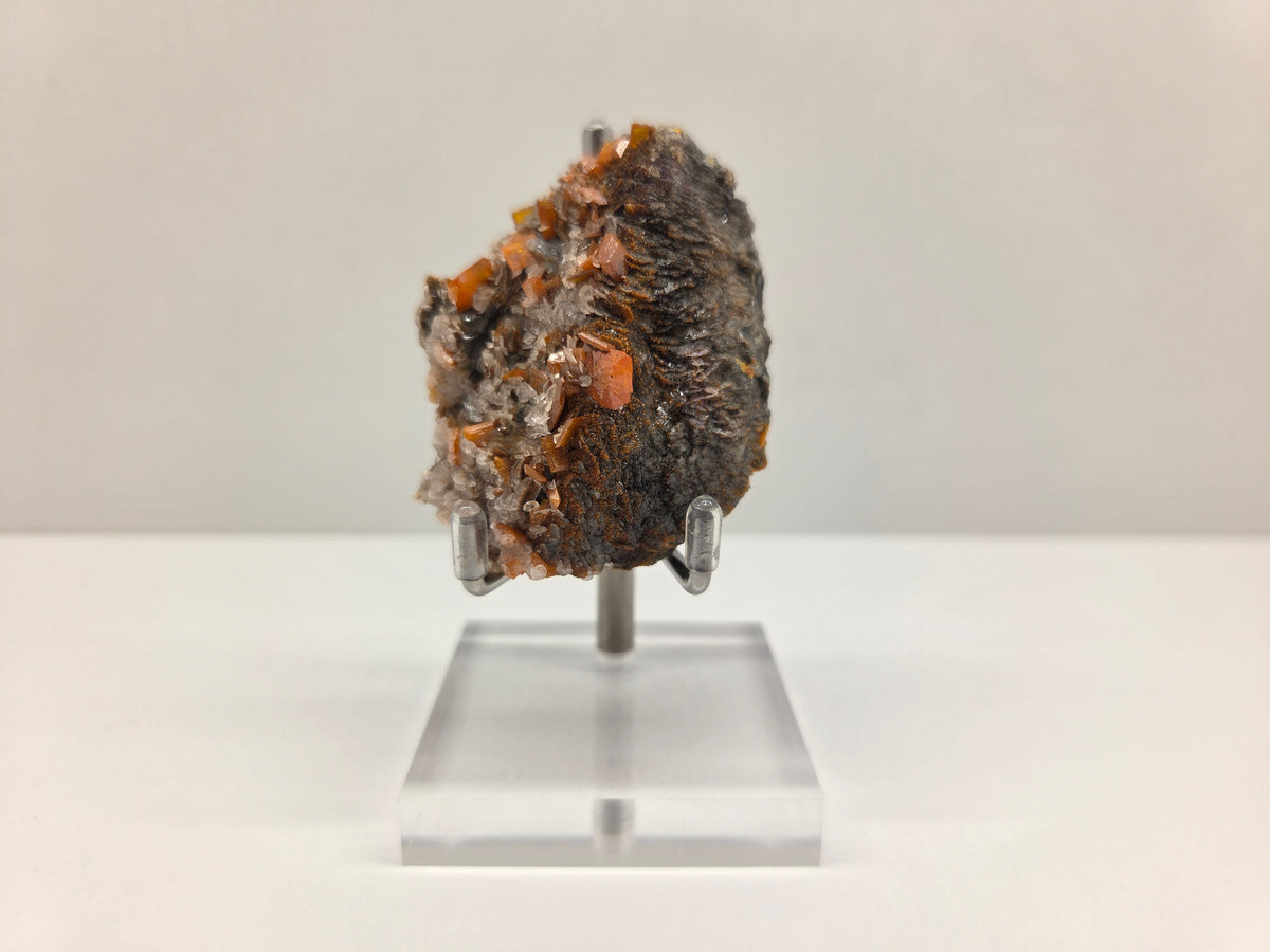 Wulfenite with Calcite on Barite