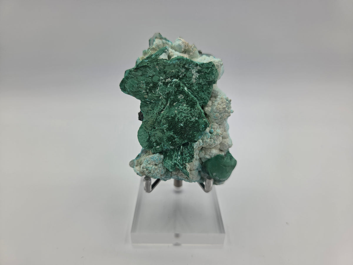 Malachite after Azurite on Chrysocolla