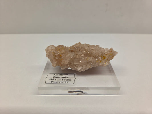 Clear Calcite with Vanadanite