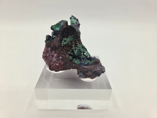 Azurite with malachite