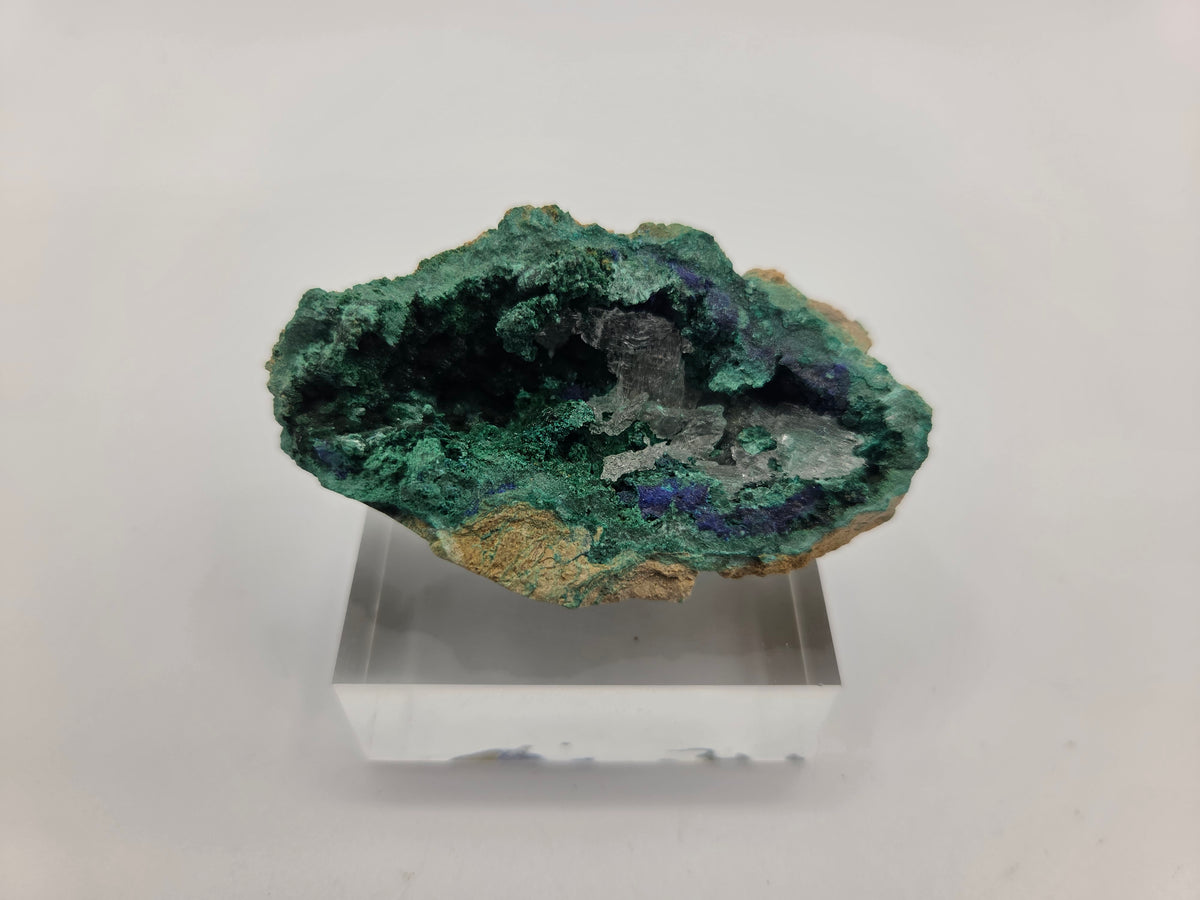 Brochantite with Selenite and Cyanotrichite